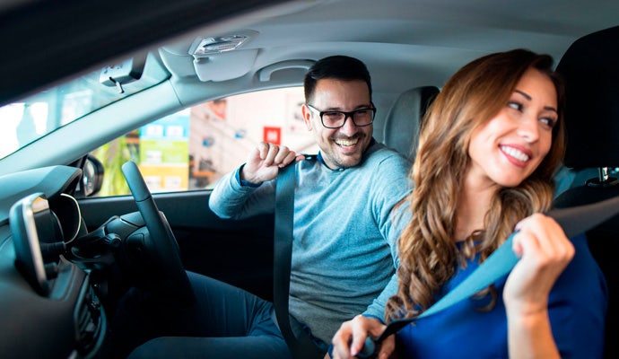 driving with smiling face