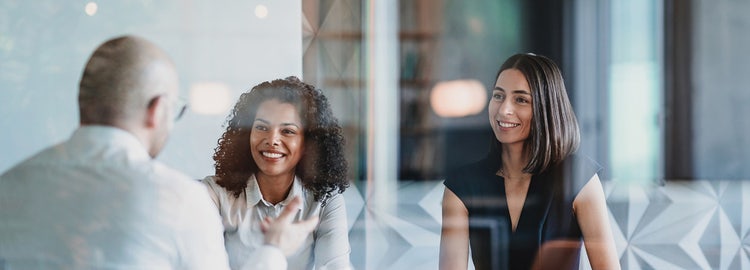 Women discussion in the office